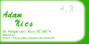 adam nics business card